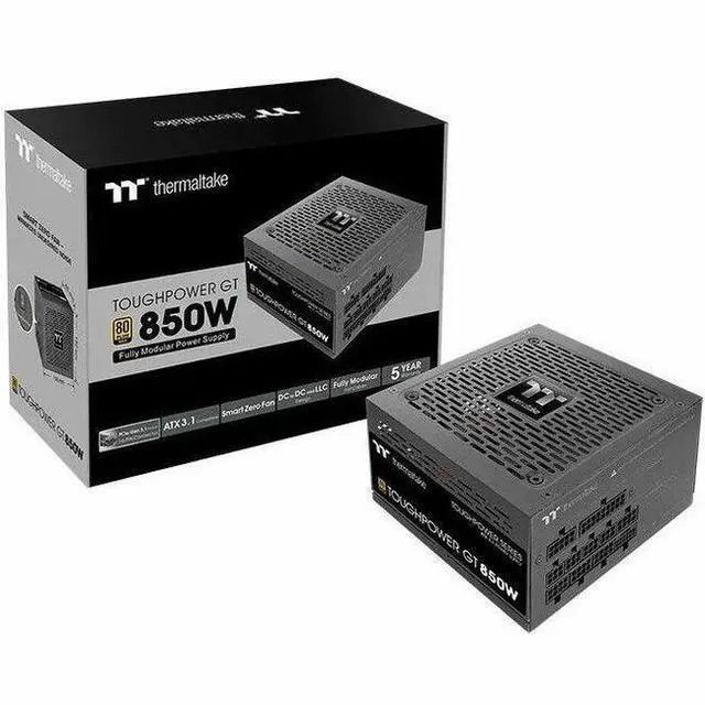 Alt view image 6 of 11 - Thermaltake Toughpower GT 850W ATX 3.1 Standard Power Supply; 80 Plus Gold Efficiency; Smart Zero Fan; Native 450W PCIe 5.1 Connector; PS-TPT-0850FNFAGU-3