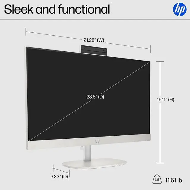Alt view image 5 of 7 - HP 24-cr0420 23.8" Touchscreen AIO Computer R3 7320U 8GB 256GB SSD W11H B88E1AA