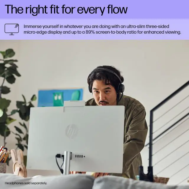 Alt view image 4 of 7 - HP 24-cr0420 23.8" Touchscreen AIO Computer R3 7320U 8GB 256GB SSD W11H B88E1AA