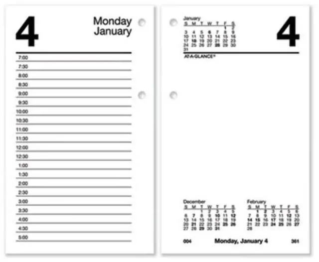 Main image of AT-A-GLANCE® 2026 Daily Loose-Leaf Desk Calendar Refill, Standard, 3 1/2" x 6"