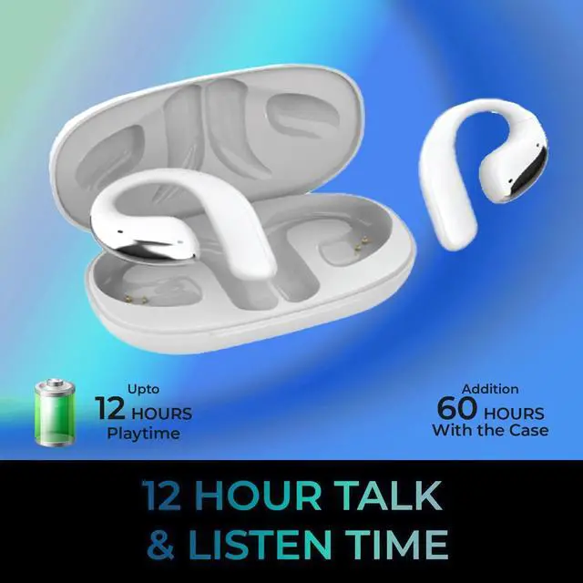 Alt view image 12 of 14 - Adesso XTREAM T6 Open-Ear Bluetooth Earbuds with Charging Case XTREAMT6