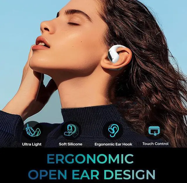 Alt view image 14 of 14 - Adesso XTREAM T6 Open-Ear Bluetooth Earbuds with Charging Case XTREAMT6