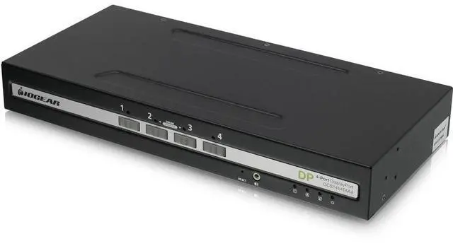 Alt view image 4 of 7 - IOGEAR 4-Port Single View DisplayPort KVM Switch w/Audio - 4 Computers - 1 Local User - 3840 x 2160 - 50 Hz, 60 Hz - 6x USB - 5x DisplayPort GCS1414TAA4