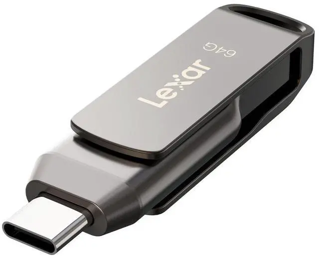Alt view image 18 of 19 - Lexar JumpDrive D400 Dual 64GB USB 3.1 Flash Drive Titanium (LJDD400-64G-BNU)