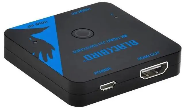 Alt view image 10 of 12 - Monoprice Blackbird 8K60 2x1 HDMI Switch, HDMI 2.1, HDCP 2.3, Share One 8K60 HDMI Input Between Two Sources Compatible with HDTV, Xbox, PS5, PS4, PS3, Blu-Ray Player, Fire Stick, Roku