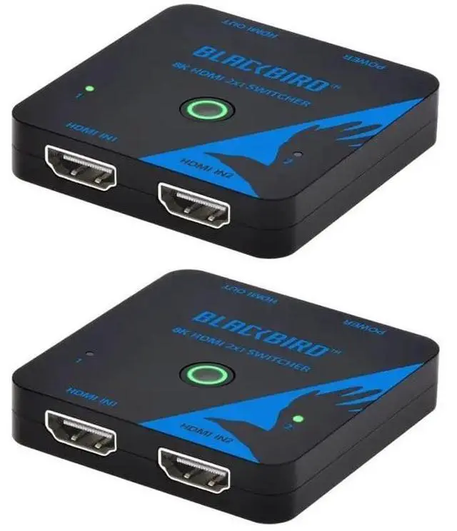 Alt view image 9 of 12 - Monoprice Blackbird 8K60 2x1 HDMI Switch, HDMI 2.1, HDCP 2.3, Share One 8K60 HDMI Input Between Two Sources Compatible with HDTV, Xbox, PS5, PS4, PS3, Blu-Ray Player, Fire Stick, Roku