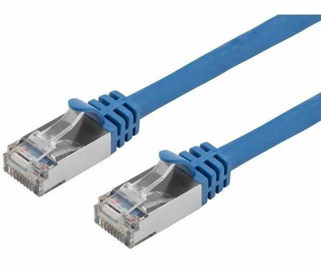 Alt view image 18 of 18 - Monoprice Cat7 Ethernet Patch Cable - 7 feet - Blue | Flexboot RJ45 Stranded 600Mhz S/FTP CMX Pure Bare Copper Wire 26AWG - Entegrade Series