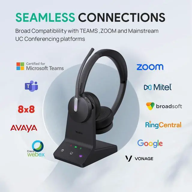 Alt view image 12 of 15 - Yealink WH64 Headset 1208674