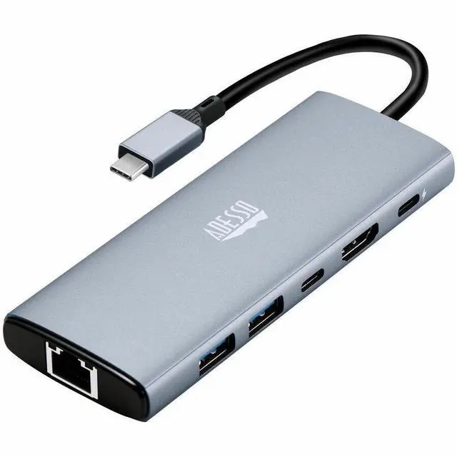 Alt view image 10 of 16 - Adesso AUH-4035 Docking Station - for Notebook/Tablet PC/Smartphone/Monitor/TV/Projector - Charging Capability - Memory Card Reader - SD, TransFlash - USB Type C - 1 Displays Supported - 4K @ 60Hz - 3