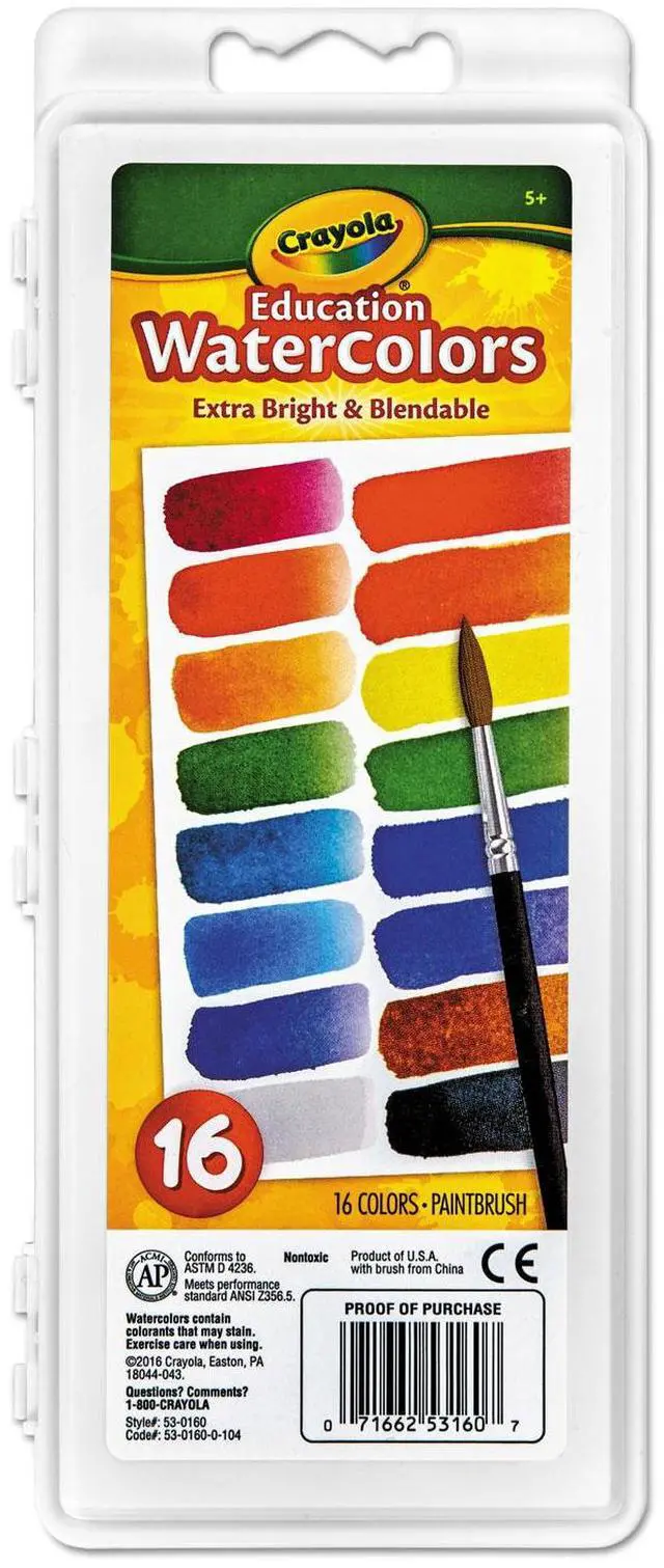 Alt view image 4 of 13 - Crayola. 530160 Watercolors  16 Assorted Colors