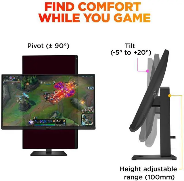 Alt view image 7 of 20 - HP OM27QG2 27 inch OMEN QHD 180Hz Gaming Monitor