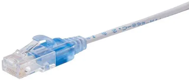Alt view image 8 of 11 - Monoprice SlimRun Cat6A Ethernet Patch Cable - Network Internet Cord - RJ45, Stranded, UTP, Pure Bare Copper Wire, 30AWG, 2ft, White, 10-Pack