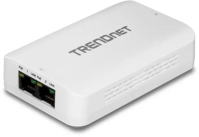 Alt view image 18 of 19 - TRENDnet 2-Port Gigabit PoE++ Extender, 1 x Gigabit PoE++ In Port, 2 x Gigabit PoE Out Ports, Extends 100m (328 ft) Up to 200m (656 ft), Daisy Chain 4 Units for up to 500m (1640 ft), Black, TPE-BE200