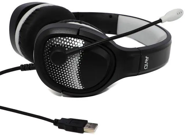 Alt view image 9 of 12 - AVID AE-79 Over-Ear passive Noise Reduction USB Headset - 2AE79KUSB (Black)
