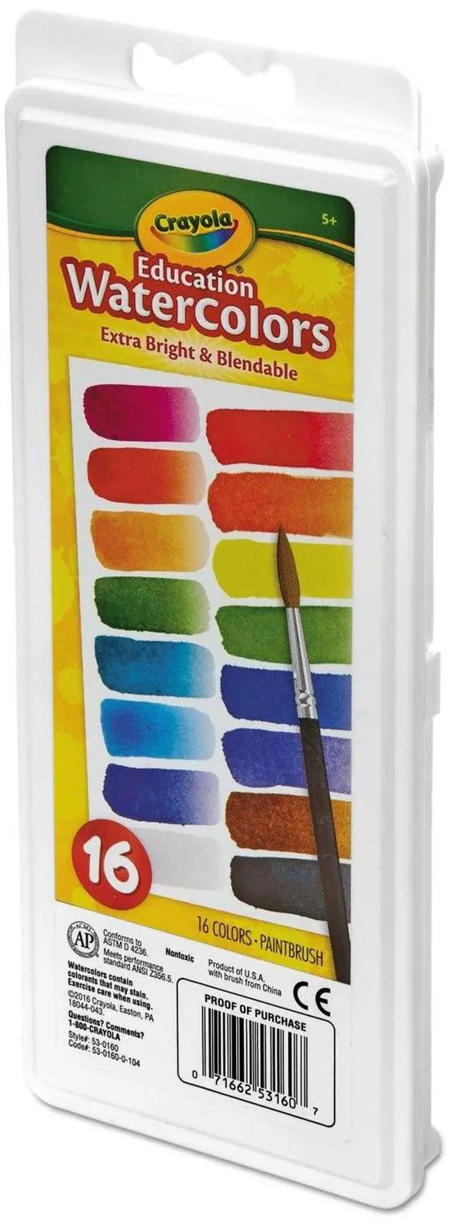 Alt view image 11 of 13 - Crayola. 530160 Watercolors  16 Assorted Colors