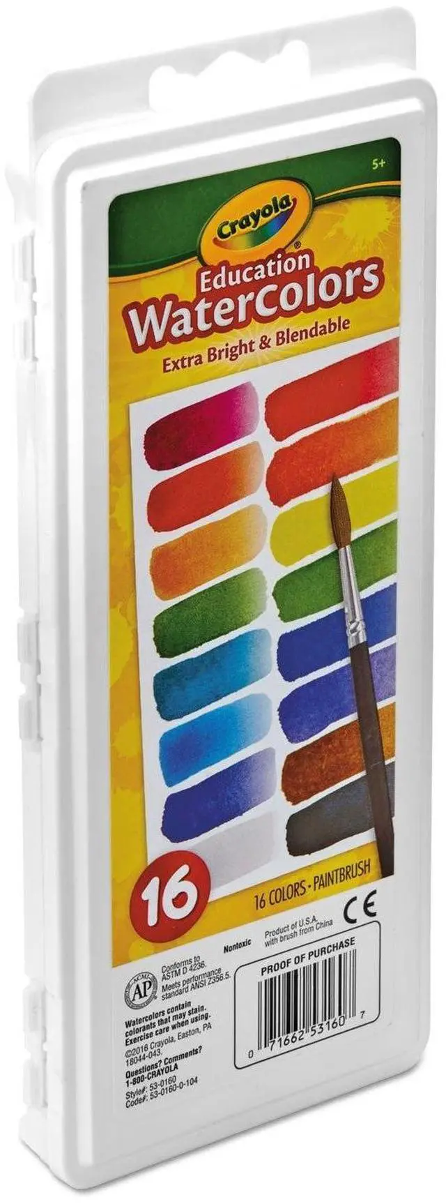 Alt view image 10 of 13 - Crayola. 530160 Watercolors  16 Assorted Colors