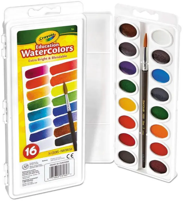 Alt view image 12 of 13 - Crayola. 530160 Watercolors  16 Assorted Colors