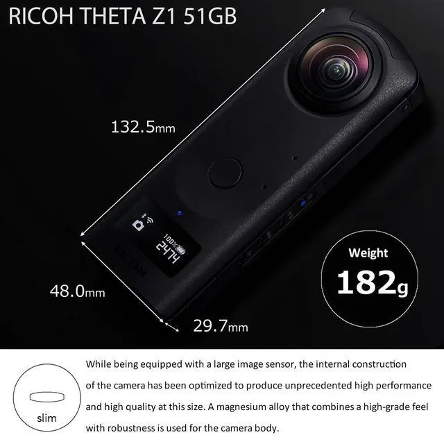 Alt view image 17 of 20 - Ricoh THETA Z1 51GB CMOS Sensors Up to 23MP JPEG/DNG 6400 Max ISO 360° Camera
