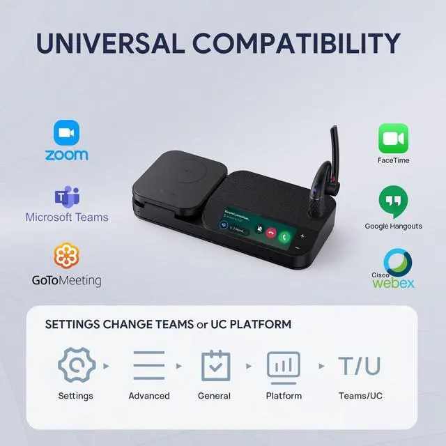 Alt view image 3 of 6 - Yealink BH71 Workstation Teams Wireless Bluetooth Mono Headset (1208653)