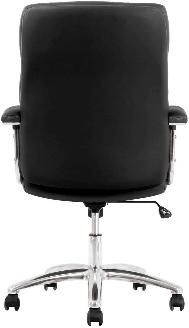 Alt view image 18 of 19 - Basyx VL103 Series Executive Mid-Back Chair Black Leather VL103SB11
