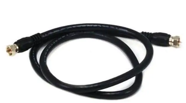 Alt view image 11 of 16 - Monoprice 3ft RG6 (18AWG) 75Ohm, Quad Shield, CL2 Coaxial Cable with F Type Connector - Black