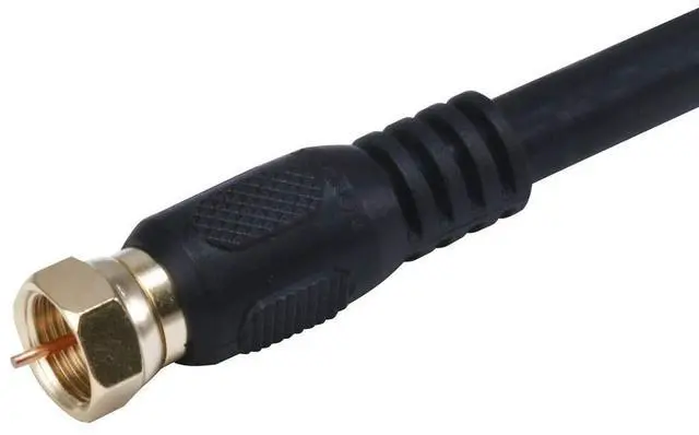 Alt view image 16 of 16 - Monoprice 3ft RG6 (18AWG) 75Ohm, Quad Shield, CL2 Coaxial Cable with F Type Connector - Black