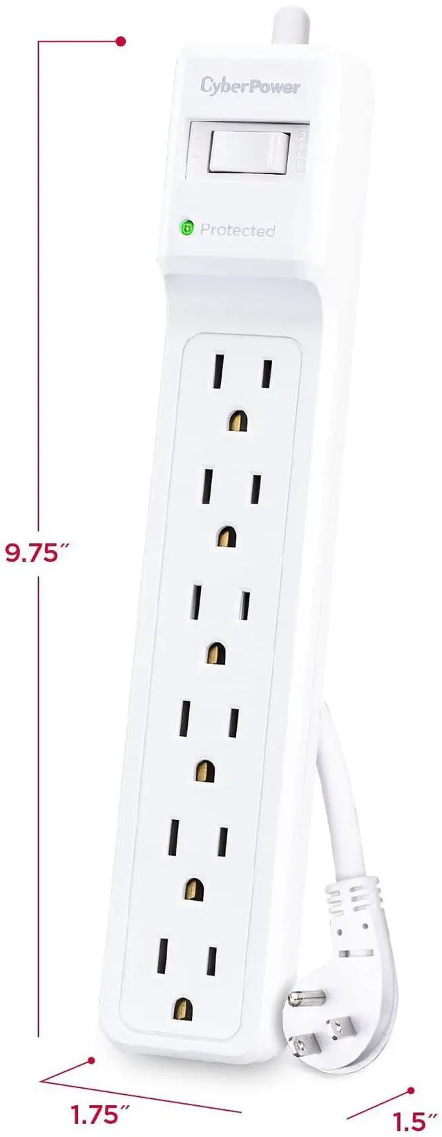 Alt view image 13 of 14 - CyberPower B615 Essential 6 Outlet Surge with 1500 J