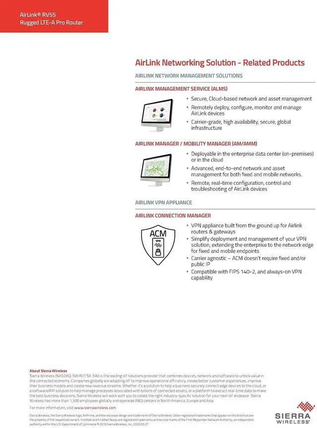 Alt view image 10 of 10 - Sierra Wireless AirLink RV55 Cellular Ethernet Modem/Wireless Router 1104335