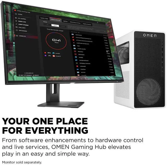 Alt view image 6 of 8 - HP Omen TG03-0120 Gaming Desktop Computer - Intel Core Ultra 5 225F - 16GB - 1TB SSD - Intel B860 Chip - Windows 11 Home - NVIDIA GeForce RTX 5060 8 GB GDDR7 - IEEE 802.11ax - 500W  BY1S8AA#ABA