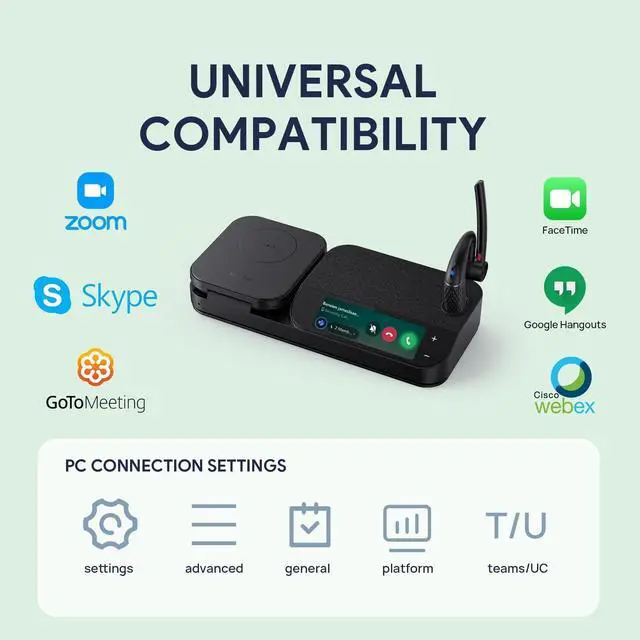 Alt view image 12 of 12 - Yealink 1208710 BH71 Workstation Pro Bluetooth Headset for Office Phone, Wireless Charging Pad, Speakerphone, USB-C/A