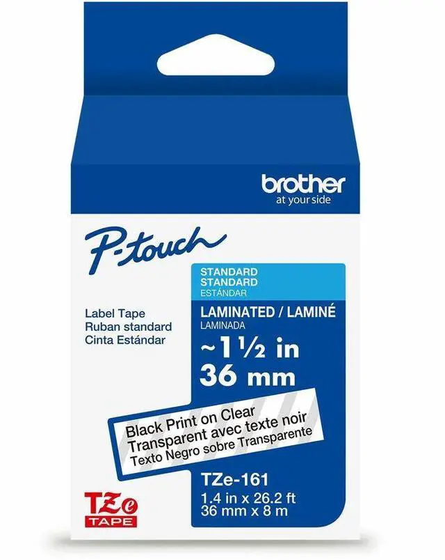 Alt view image 2 of 10 - Brother P-touch TZe Laminated Label Tape - - DiameterTape - Clear - Laminated - Temperature Resistant, Easy to Read, Peeling Resistant, Fade Resistant, Long Lasting, Customizable - 26.20 ft Roll Lengt