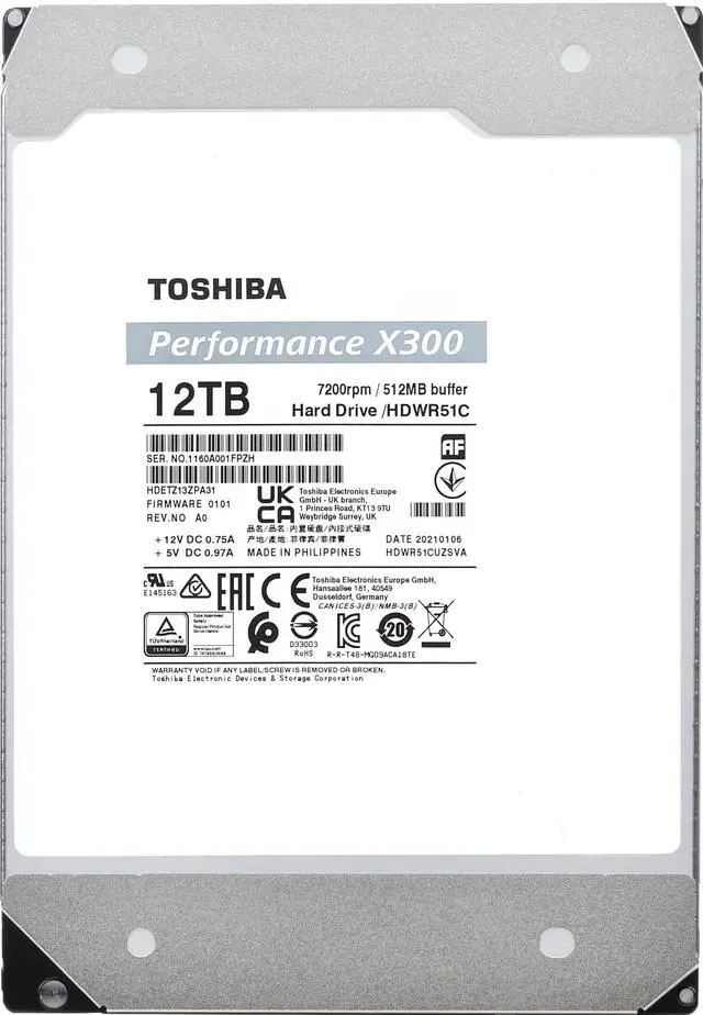 Alt view image 12 of 14 - Toshiba Toshiba 12TB X300 Performance 3.5" CMR Internal Hard Drive