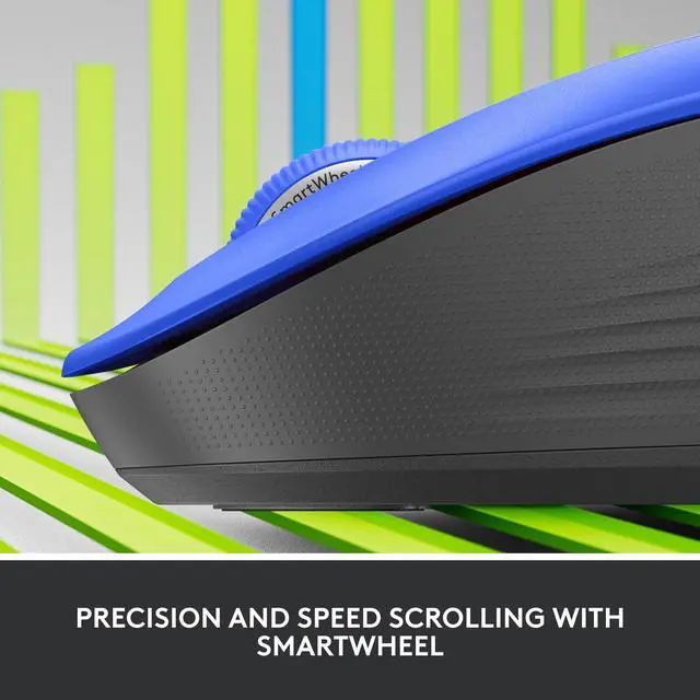 Alt view image 5 of 9 - Logitech Signature M550 L Mouse - Optical - Wireless - 32.81 ft - Bluetooth - Blue - USB - 4000 dpi - Scroll Wheel - 3 Button(s) - 3 Programmable Button(s) - Large Hand/Palm Size - 1 x AA Battery Supp