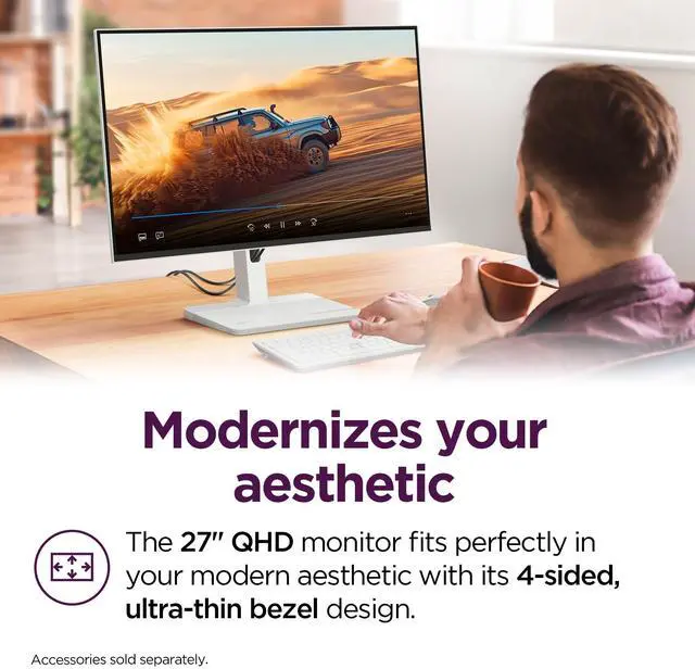 Alt view image 11 of 20 - Lenovo L27h-4A 27-inch IPS QHD 100Hz USB-C Monitor