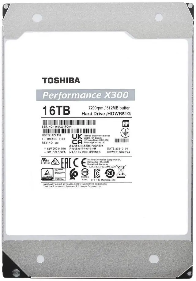 Alt view image 12 of 14 - Toshiba Toshiba 16TB X300 Performance 3.5" CMR Internal Hard Drive