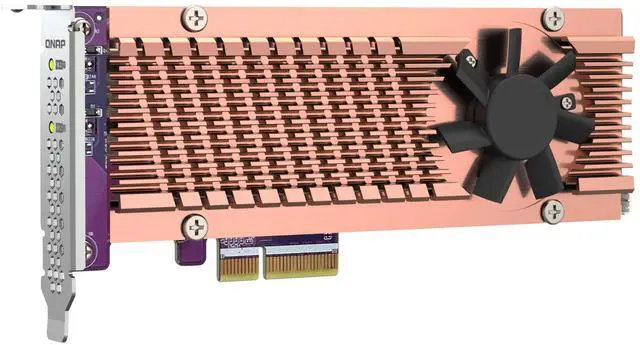 Alt view image 11 of 16 - QNAP QM2-2P-344A Dual M.2 PCIe SSD Expansion Card, Supports up to Two M.2 2280/22110 Form Factor M.2 PCIe (Gen3 x4) SSDs, PCIe Gen3 x4 Host Interface, Low-Profile Bracket pre-Loaded, 2 x SSD