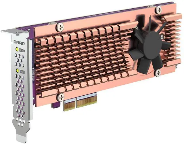 Alt view image 13 of 16 - QNAP QM2-2P-344A Dual M.2 PCIe SSD Expansion Card, Supports up to Two M.2 2280/22110 Form Factor M.2 PCIe (Gen3 x4) SSDs, PCIe Gen3 x4 Host Interface, Low-Profile Bracket pre-Loaded, 2 x SSD