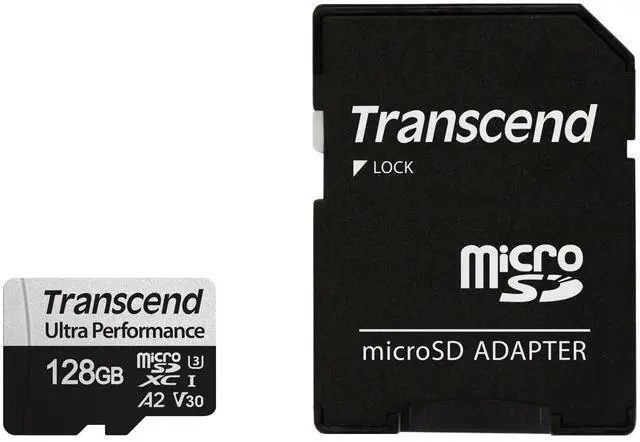 Alt view image 10 of 11 - transcend 128gb microsdxc 340s high performance memory card uhs- i, u3, v30, a2, 4k, full hd - ts128gusd340s