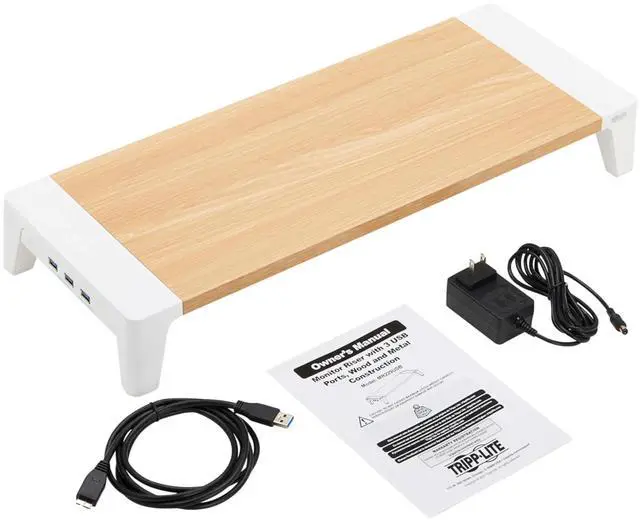 Alt view image 6 of 10 - Tripp Lite Monitor Riser for Desk Wood Top USB-A Charge and Data Ports MR229USB