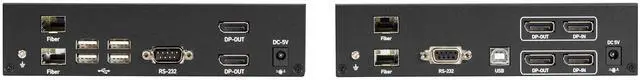 Alt view image 7 of 8 - Black Box KVX Series KVXLCDPF-200 KVM Extender over Fiber - 4K, Dual-Head, DisplayPort, USB 2.0, Serial, Audio, Local Video