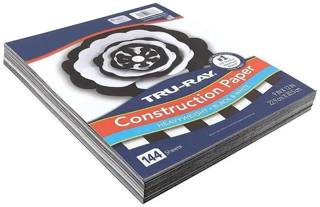 Alt view image 5 of 5 - Pacon Tru-Ray 9x12 Construction Paper Black/White 144 Sheets P6676