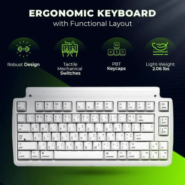 Alt view image 8 of 11 - Matias Mini Tactile Pro For Mac Mechanical Keyboard (white