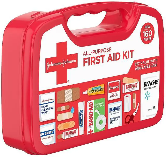 Alt view image 5 of 6 - Johnson & Johnson All-Purpose Portable Compact Emergency First Aid Kit, 160 pc