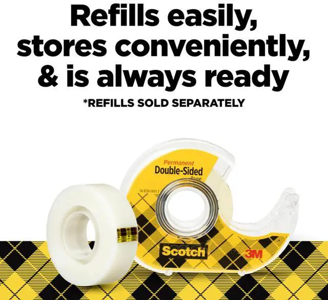 Alt view image 6 of 7 - Scotch Double Sided Tape Engineered for Office and Home Use, 1/2 x 500", 6 Pack