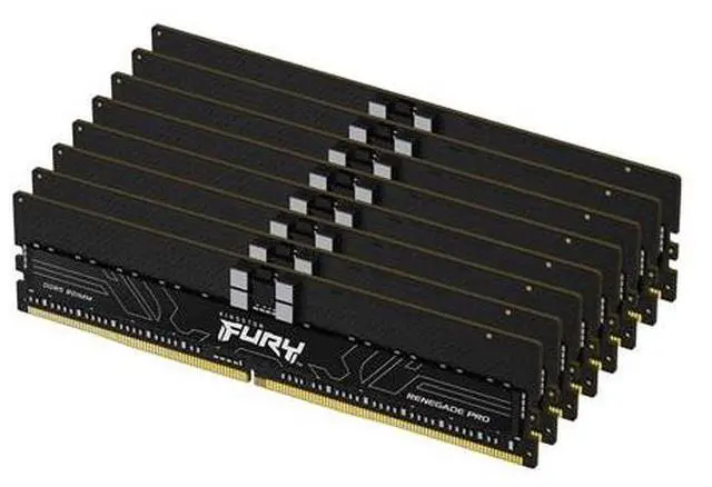 Alt view image 3 of 5 - Kingston 256GB (8 x 32GB) DDR5 6400MT/s CL32 FURY Renegade Pro RDIMM Black EXPO - For Motherboard - 256 GB (8 x 32GB) - DDR5-6400/PC5-51200 DDR5 SDRAM - 6400 MHz Dual-rank Memory - CL32 - 1.40 V - ECC