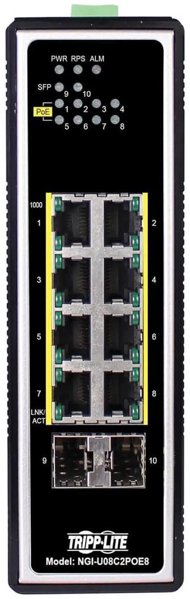 Alt view image 13 of 16 - Tripp Lite 8-Port PoE+ 30W Unmanaged Industrial GbE Switch NGI-U08C2POE8