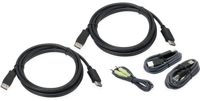 Alt view image 4 of 12 - IOGEAR G2L9203UTAA3 10 ft. Dual View DisplayPort, USB KVM Cable Kit with Audio (TAA)