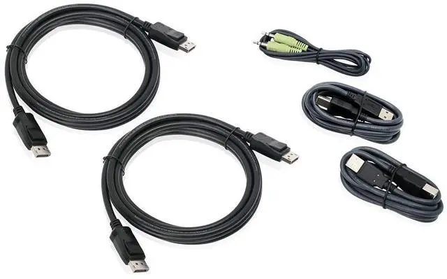 Alt view image 11 of 12 - IOGEAR G2L9203UTAA3 10 ft. Dual View DisplayPort, USB KVM Cable Kit with Audio (TAA)