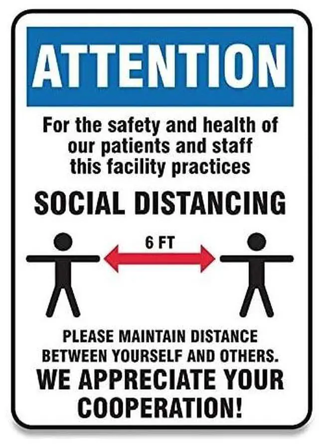 Alt view image 2 of 2 - Accuform Sign,Social Distance 10x7 MGNG903VPESP