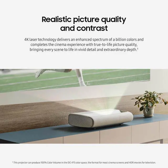 Alt view image 9 of 14 - SAMSUNG 120-Inch Class LPU7D Series The Premiere Ultra Short Throw 4K AI Smart TV Laser Projector for Home Theater w/ Gaming Hub, Vision Boost, Powerful Sound, Alexa Built-In, SP-LPU7DSAXXZA
